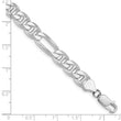Sterling Silver Rhodium-plated 7.75mm Figaro Anchor Chain