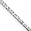 Sterling Silver Rhodium-plated 3mm Flat Anchor Chain