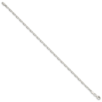 Sterling Silver 2.9mm Diamond-cut Long Link Cable Chain