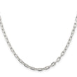 Sterling Silver 3.5mm Diamond-cut Long Link Cable Chain