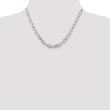 Sterling Silver 6.5mm Diamond-cut Long Link Cable Chain