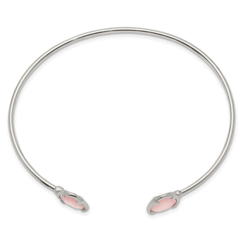 Pink Chalcedony Cuff Bracelet in Sterling Silver