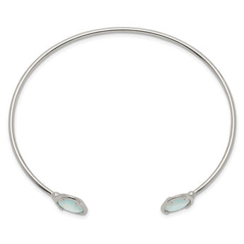 Blue Chalcedony Cuff Bracelet in Sterling Silver
