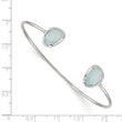 Blue Chalcedony Cuff Bracelet in Sterling Silver