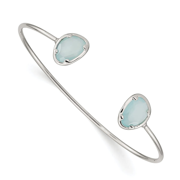 Blue Chalcedony Cuff Bracelet in Sterling Silver