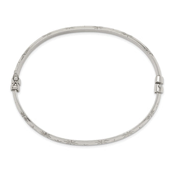 Sterling Silver D/C 6mm Bangle and 4mm Hoop Earring Set