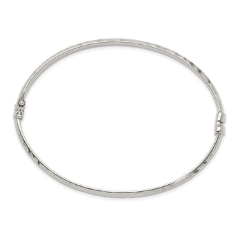 Sterling Silver D/C 4mm Bangle and 3mm Hoop Earring Set