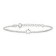 Sterling Silver Stars Bangle and Bracelet w/ 1 Ext. Two Piece Set
