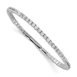 Sterling Shimmer Sterling Silver Rhodium-plated 56 Stone CZ Flexible Bangle Bracelet