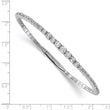 Sterling Shimmer Sterling Silver Rhodium-plated 59 Stone CZ Flexible Bangle Bracelet