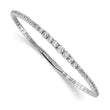 Sterling Shimmer Sterling Silver Rhodium-plated 59 Stone CZ Flexible Bangle Bracelet