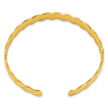 Sterling Silver Gold-plated Polished Cuff Bangle