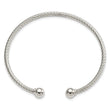 Sterling Silver Polished Twisted w/1 Thread Ball Cuff Bangle