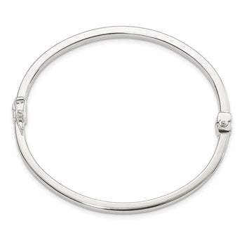 Sterling Silver Polished Flat Hinged Bangle