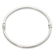 Sterling Silver Polished Textured Design Hinged Bangle