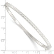 Sterling Silver Polished Textured Design Hinged Bangle