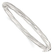 Sterling Silver Polished Twisted Hinged Bangle