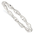 Sterling Silver Polished Twisted Textured Hinged Bangle
