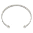 Sterling Silver Polished Textured Cuff Bangle Bracelet