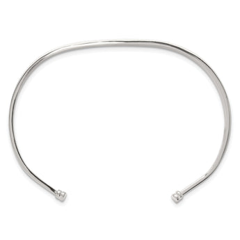 Sterling Silver with Black Rhodium Inlay Cuff Bangle