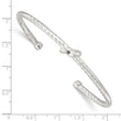 Sterling Silver Twisted Knot Cuff Bangle