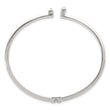Sterling Silver Polished Bars Hinged Cuff Bangle Bracelet