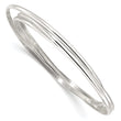 Sterling Silver Polished Triple Intertwined Slip On Bangle