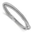 Sterling Silver Rhodium-plated 3 Intertwined Stretch Mesh Bracelets