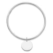 Sterling Silver Rhodium-plated w/Disc Dangle Slip on Bangle