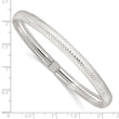 Sterling Silver Polished Diamond-cut Flexible Bangle Bracelet
