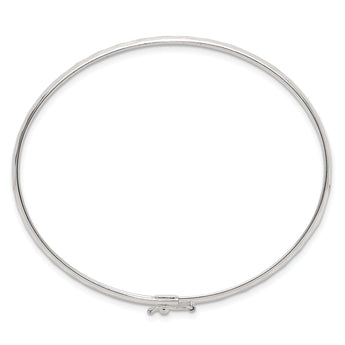 Sterling Silver Polished Textured Flexible Bangle Bracelet