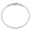 Sterling Silver Polished CZ Fancy Hook Bangle Bracelet