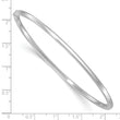 Sterling Silver Rhodium-plated Square Tube Slip On Bangle