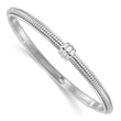 Sterling Silver Rhodium-plated Polished and Textured Slip-on Bangle Bracele