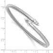 Sterling Silver Rhodium-plated Textured CZ Bypass Cuff Bangle Bracelet