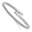 Sterling Silver Rhodium-plated Textured CZ Bypass Cuff Bangle Bracelet