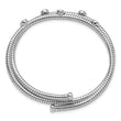 Sterling Silver Rhod-plated Textured CZ Moveable Wrap Bangle Bracelet