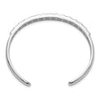 Sterling Silver Rhodium-plated Polished Baguette CZ Cuff Bangle