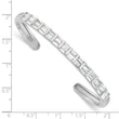 Sterling Silver Rhodium-plated Polished Baguette CZ Cuff Bangle
