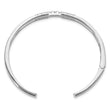 Sterling Silver Rhodium-plated Polished CZ Cuff with Hinge Bangle Bracelet