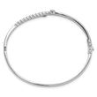 Sterling Silver Rhodium-plated Polished CZ Hinged Bangle Bracelet