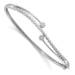 Sterling Silver Rhodium-plated Polished CZ Hinged Bangle Bracelet