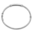 Sterling Silver Polished Rhodium-plated CZ Hinged Bangle Bracelet