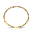 Sterling Shimmer Sterling Silver Gold-tone Flash Gold-plated 175 Stone Pav‚ CZ Hinged Bangle Bracelet