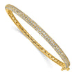 Sterling Shimmer Sterling Silver Gold-tone Flash Gold-plated 175 Stone Pav‚ CZ Hinged Bangle Bracelet