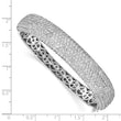 Sterling Shimmer Sterling Silver Rhodium-plated 568 Stone CZ Pav‚ Hinged Bangle