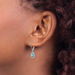 Sterling Silver Rhodium-Plated Blue Topaz and Diamond Drop Earrings - Birthstone Company