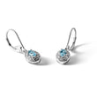 Sterling Silver Rhodium-Plated Blue Topaz and Diamond Drop Earrings - Birthstone Company