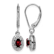 Sterling Silver Rhodium-plated Diam. & Garnet Earrings - Birthstone Company