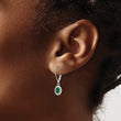 Sterling Silver 925 Rhodium-Plated Emerald and Diamond Drop Earrings Elegant Birthstone Design - Birthstone Company